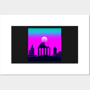 Classic synthwave city Posters and Art